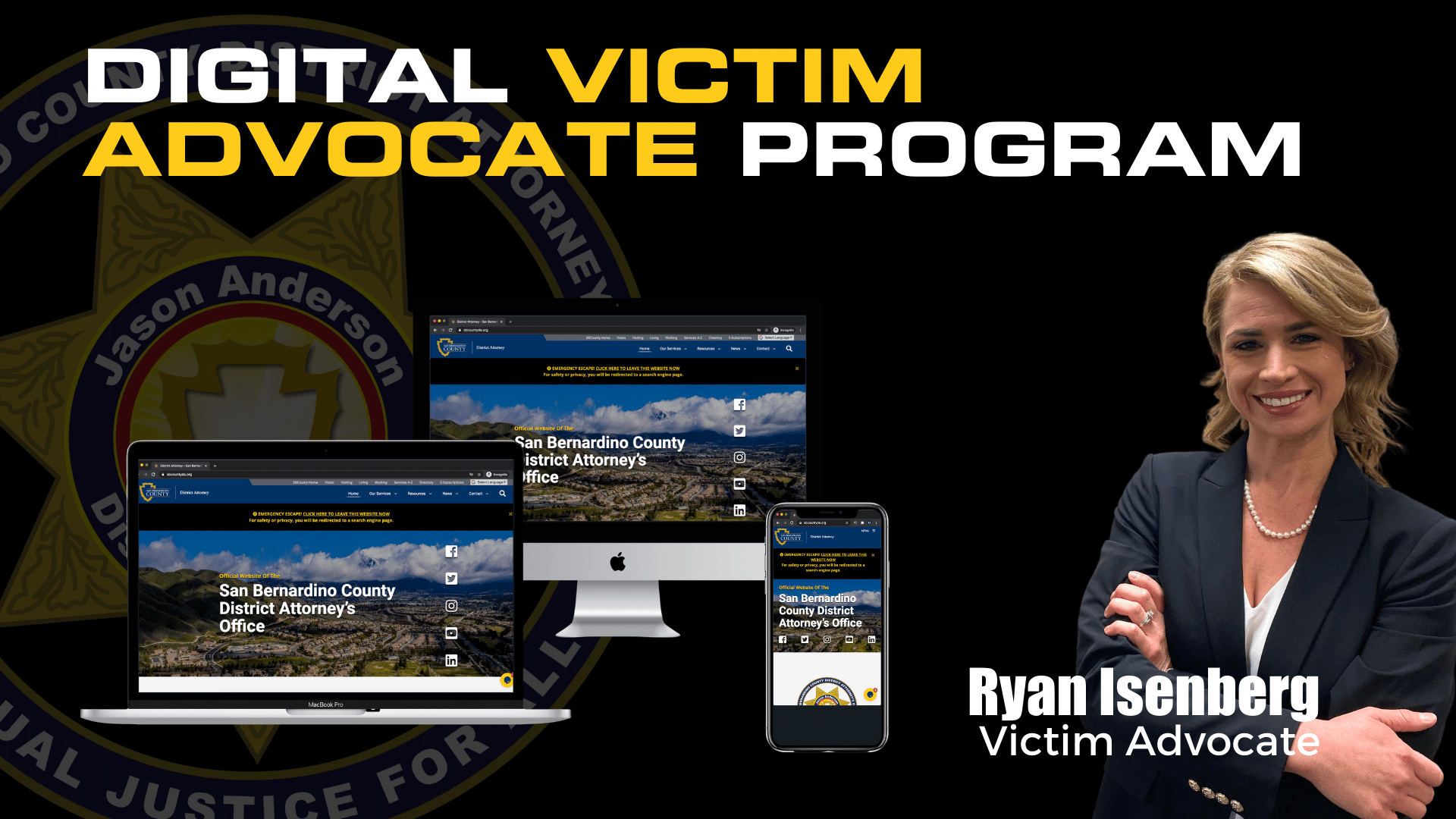 Advertisement for the digital victim advocate program