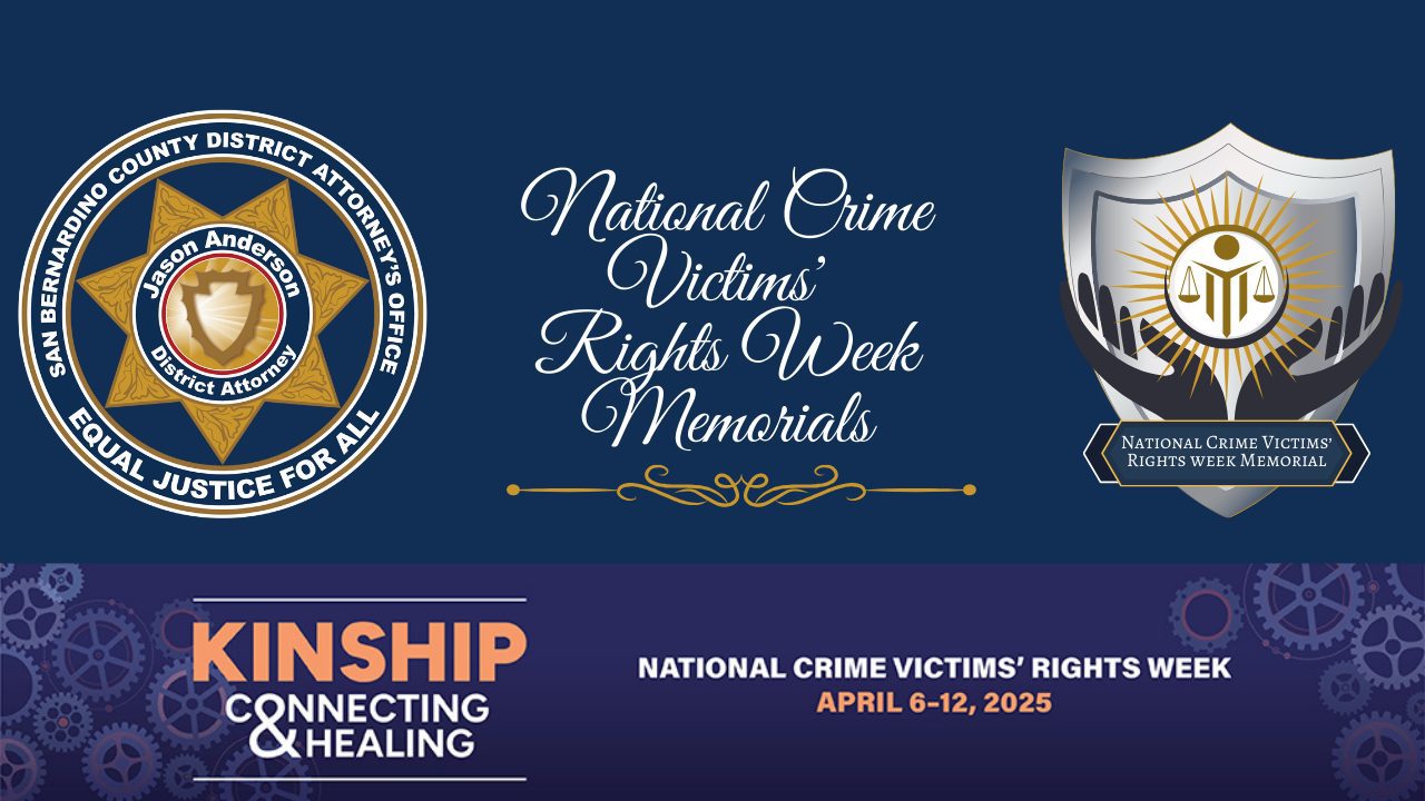 thumbnail image of the District Attorney's Logo, National Crime Victim Rights Week Logo and the theme of the event